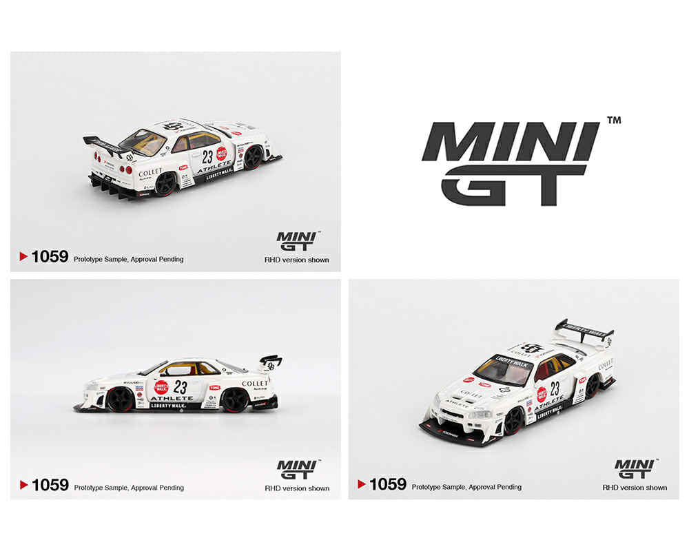 (Pre-order) Mini GT Nissan LB-ER34 Super Silhouette ATHLETE/COLLET – White