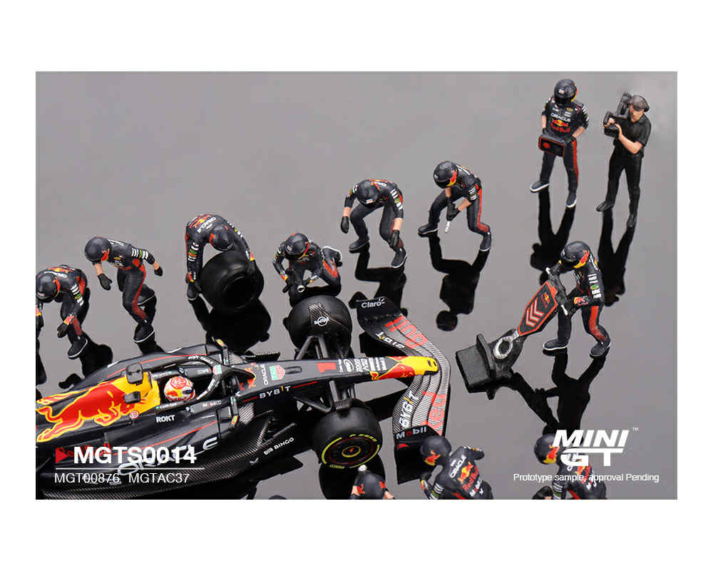 (Pre-order) Mini GT Oracle Red Bull Racing RB19 #1 Max Verstappen 2023 F1 Japanese Grand Prix Pit Crew Set Limited Edition