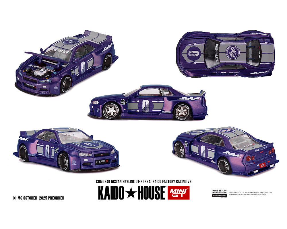 Preorder) Kaido House x Mini GT Nissan Skyline GT-R (R34) Kaido