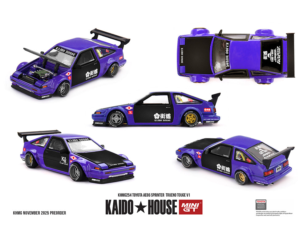 (Preorder) Kaido House x Mini GT Toyota AE86 Sprinter Trueno TOUGE V1- Blue