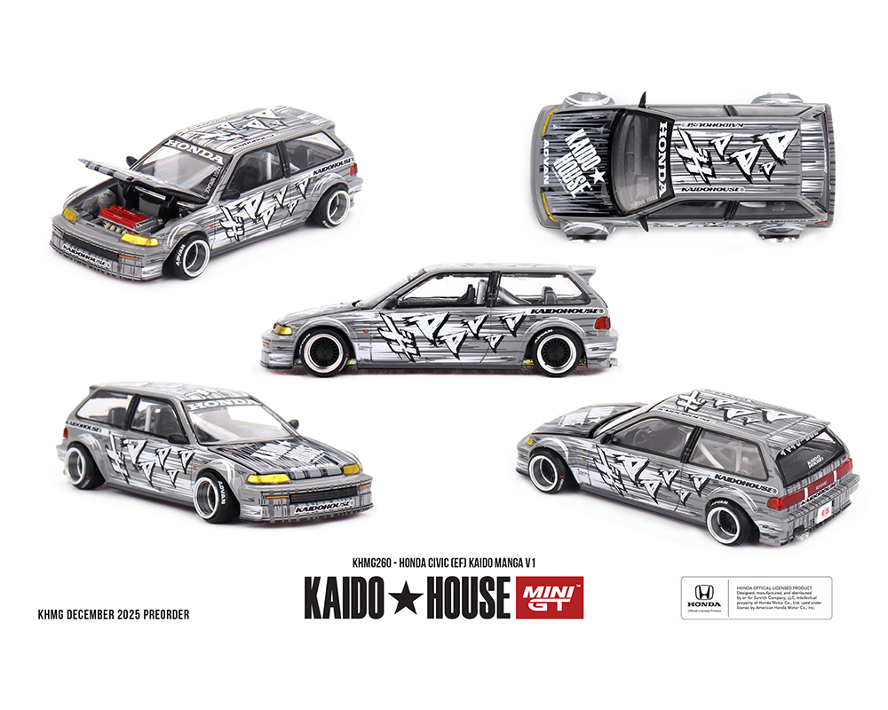 (Preorder) Kaido House x Mini GT Honda Civic (EF) Kaido Manga V1 – Silver