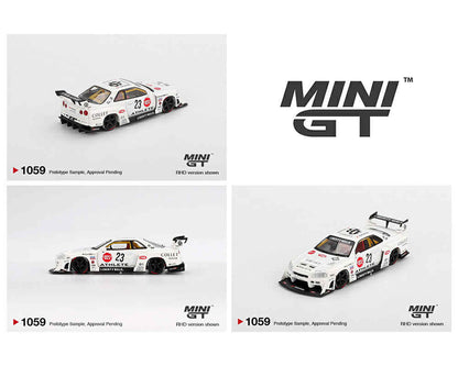(Pre-order) Mini GT Nissan LB-ER34 Super Silhouette ATHLETE/COLLET – White