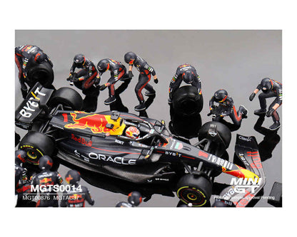 (Pre-order) Mini GT Oracle Red Bull Racing RB19 #1 Max Verstappen 2023 F1 Japanese Grand Prix Pit Crew Set Limited Edition