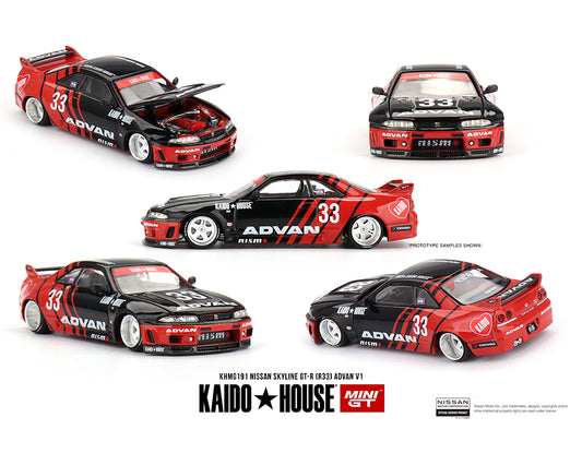 (Preorder) Kaido House x Mini GT 1:64 Nissan Skyline GT-R (R33) Kaido Works ADVAN