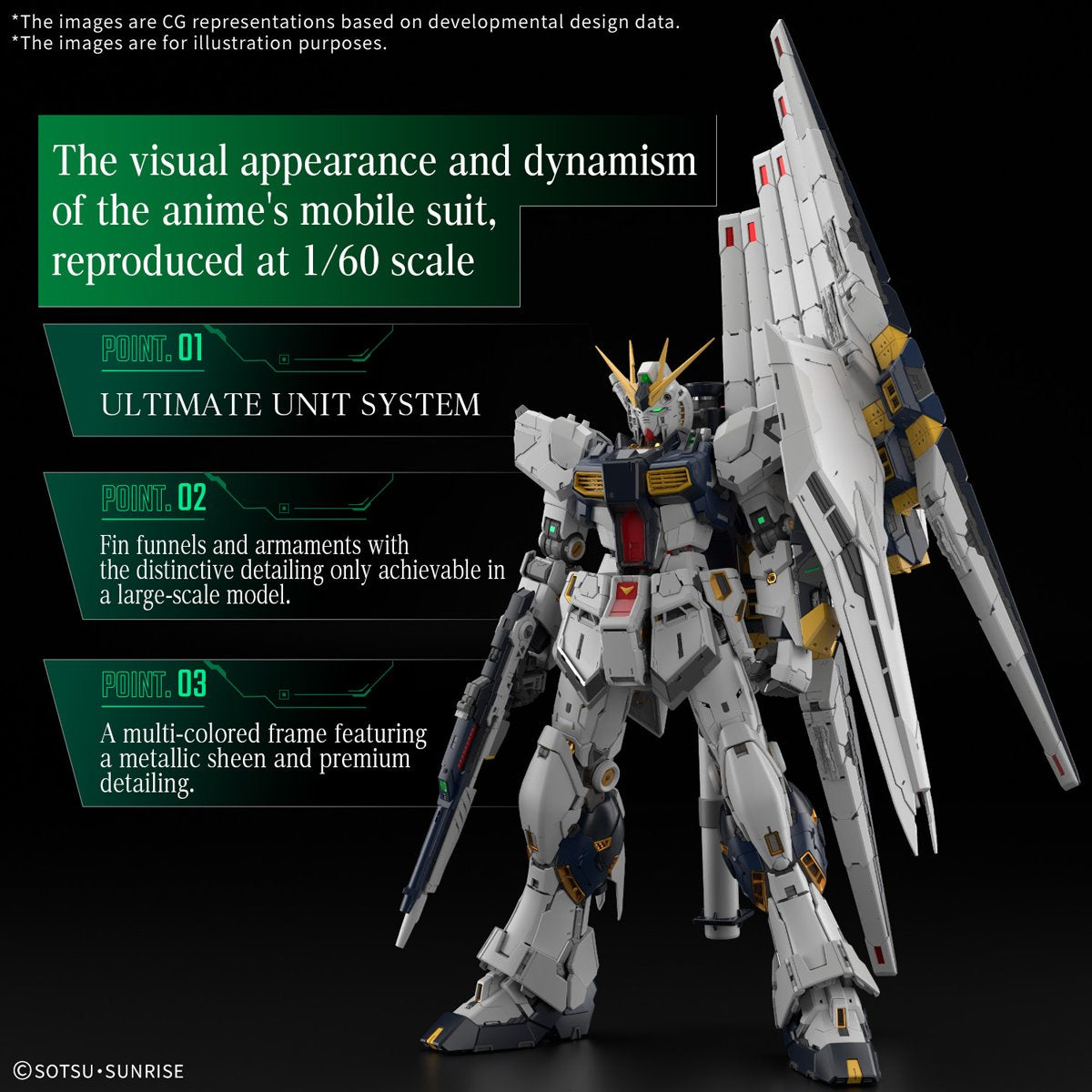 [PRE-ORDER] Mobile Suit Gundam Nu Gundam Perfect Grade Unleashed 1:60 Scale Model Kit