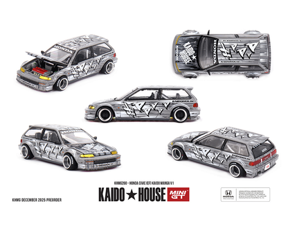 (Preorder) Kaido House x Mini GT Honda Civic (EF) Kaido Manga V1 – Silver