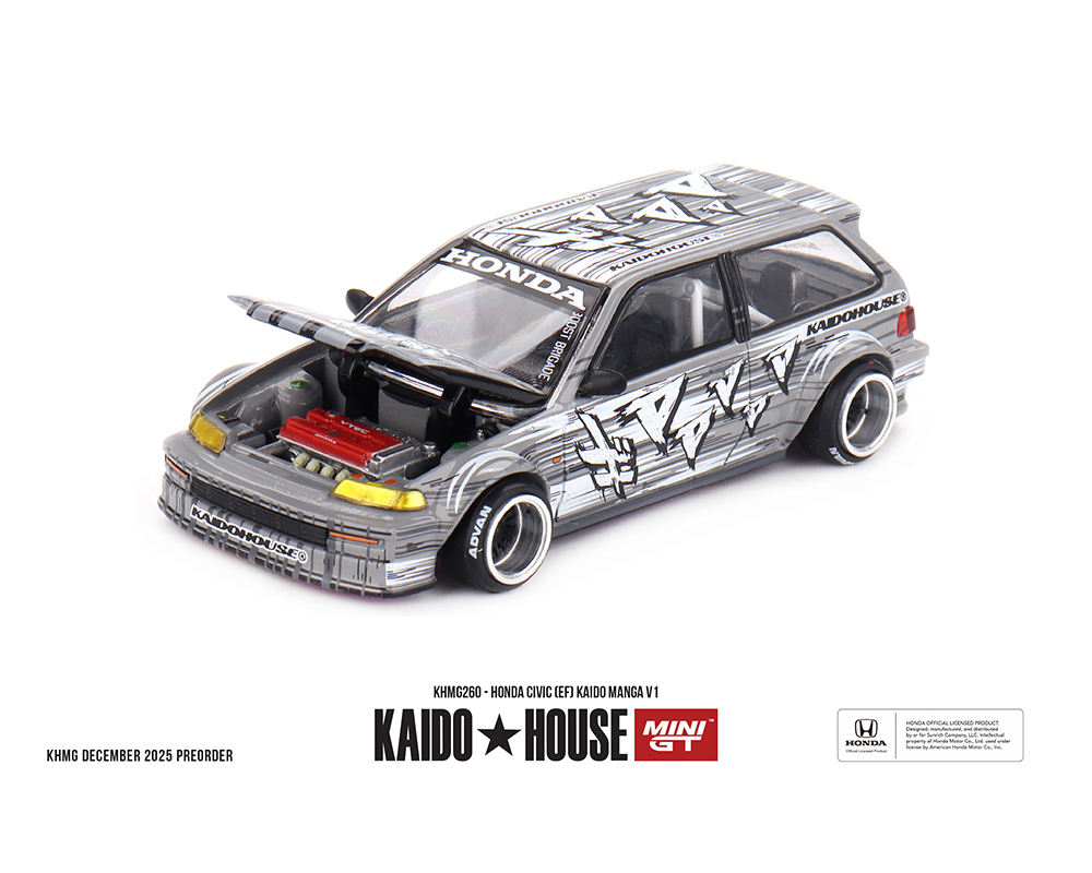 (Preorder) Kaido House x Mini GT Honda Civic (EF) Kaido Manga V1 – Silver
