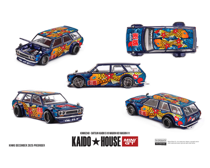 (Preorder) Kaido House x Mini GT Datsun KAIDO 510 Wagon Koi Wagon V1- Blue